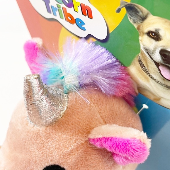 Unicorn Tribe Trend Interactive Animal Pet Dog Toy Pink Unicorn with Squeaker - Picture 7 of 10